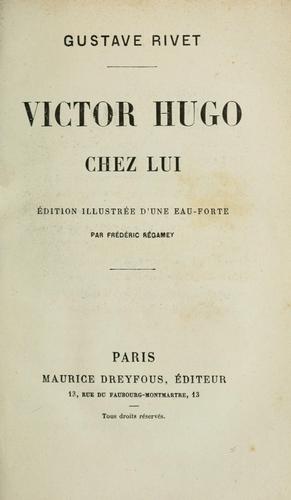 Cover for Victor Hugo chez lui.