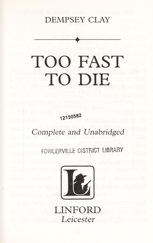 Cover for Too fast to die