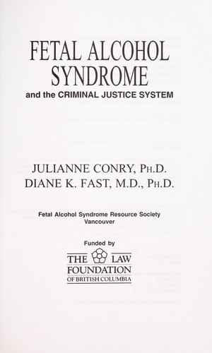 Cover for Fetal alcohol syndrome and the criminal justice system