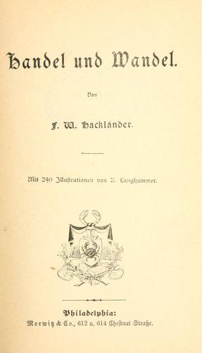 Cover for Handel und Wandel.