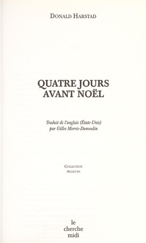 Cover for Quatre jours avant Noe l