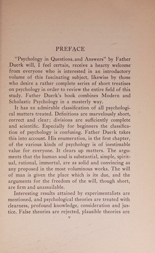 Cover for Psychology in questions and answers