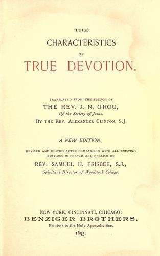 Cover for The characteristics of true devotion.