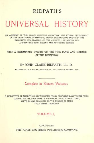 Cover for Ridpath's Universal history