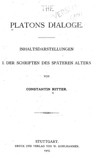 Cover for Platons Dialoge
