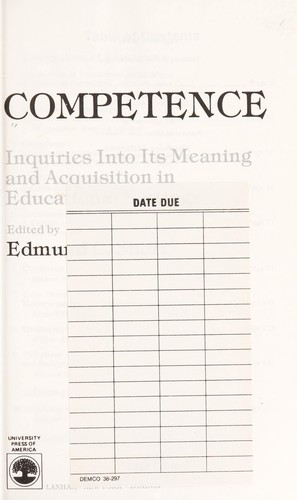 Cover for Competence