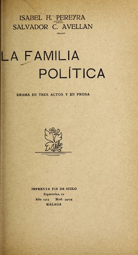 Cover for La familia poli tica