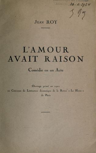 Cover for L' amour avait raison