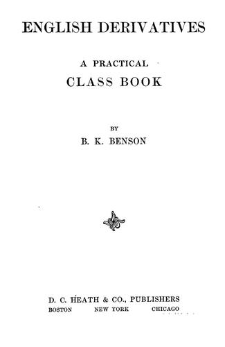 Cover for English derivatives