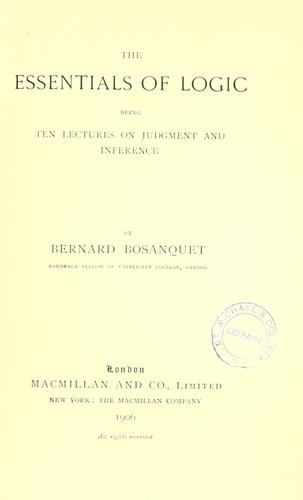 Cover for The essentials of logic