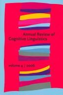 Cover for Annual Review of Cognitive Linguistics 2006