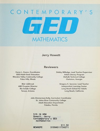 Cover for Contemporary's GED mathematics