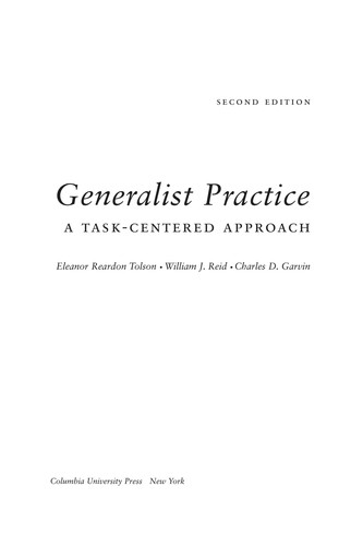 Cover for Generalist practice
