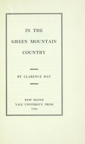 Cover for In the Green mountain country
