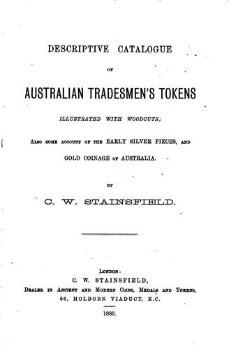 Cover for Descriptive catalogue of Australian tradesmen's tokens