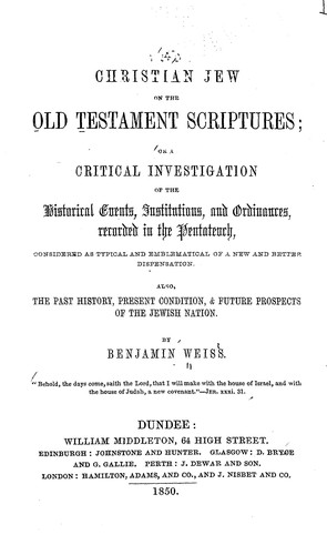 Cover for A Christian Jew on the Old Testament Scriptures