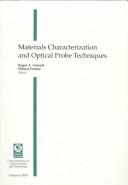 Cover for Materials characterization and optical probe techniques