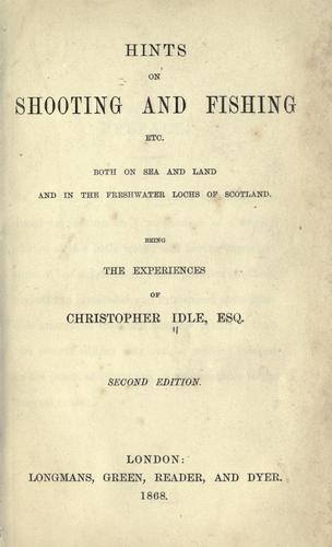 Cover for Hints on shooting and fishing, etc.
