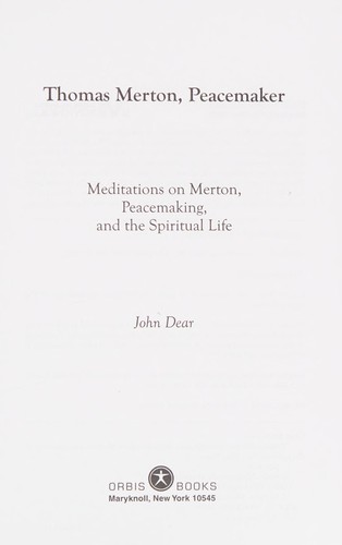 Cover for Thomas Merton, peacemaker