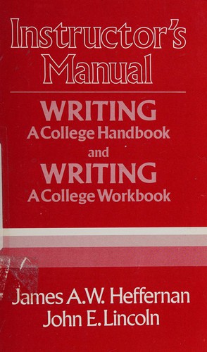 Cover for Instructor's manual, Writing, a college handbook and Writing, a college workbook
