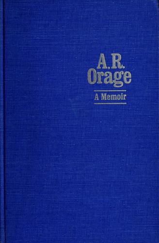 Cover for A. R. Orage