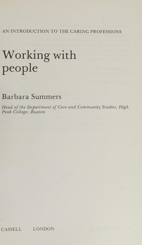Cover for Working with People