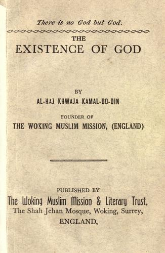 Cover for The existence of God