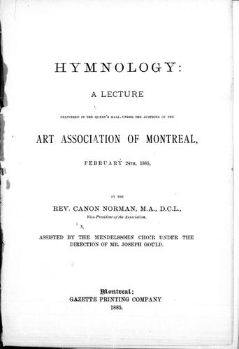 Cover for Hymnology