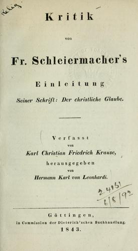 Cover for Die absolute Religionsphilosophie in ihrem Verhältnisse zu dem gefühlglaubigen Theismus