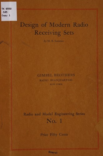 Cover for Design of modern radio receiving sets