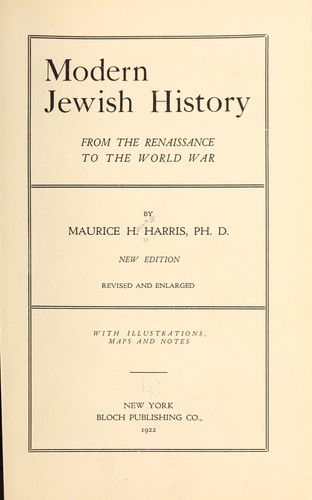 Cover for Modern Jewish history from the renaissance to the world war