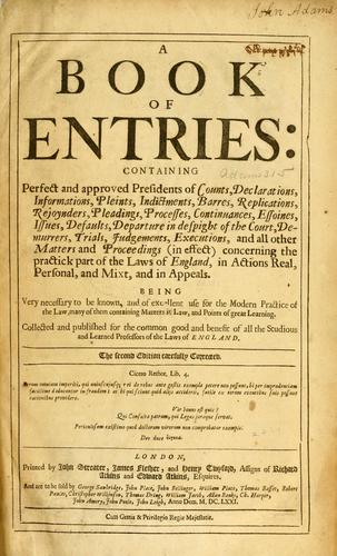 Cover for book of entries