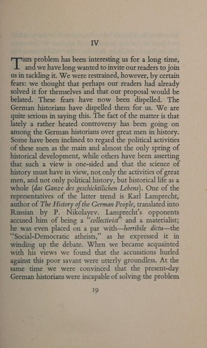 Cover for The role of the individual in history