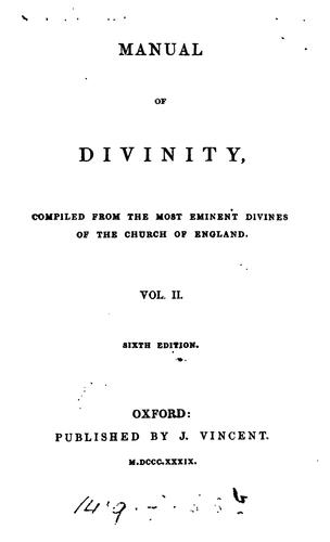 Cover for Manual of divinity, compiled from the most eminent divines of the Church of England