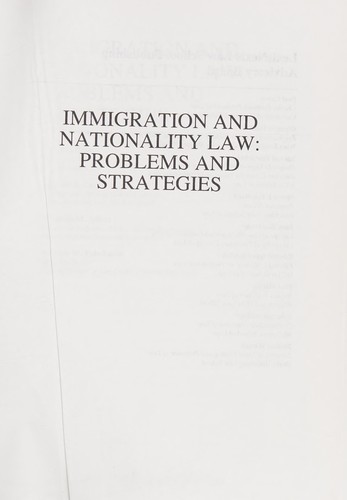 Cover for Immigration and Nationality Law