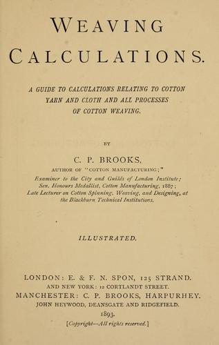 Cover for Weaving calculations