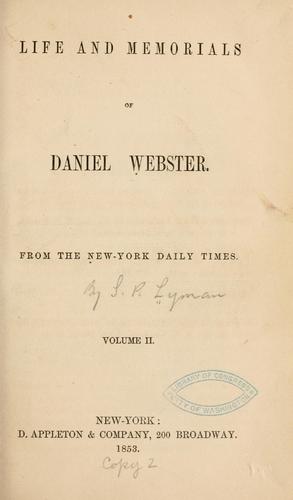 Cover for Life and memorials of Daniel Webster.