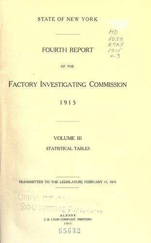 Cover for Fourth report of the Factory investigating commission, 1915.
