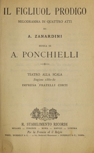 Cover for Il figliuol prodigo