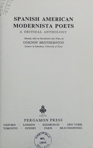 Cover for Spanish American Modernista Poets