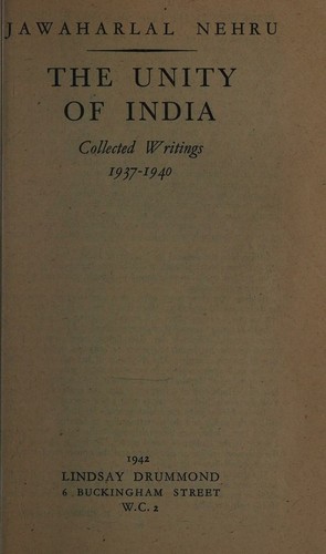 Cover for The unity of India;