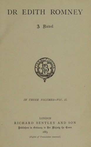 Cover for Dr. Edith Romney