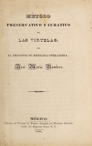 Cover for Método preservativo y curativo de la viruelas