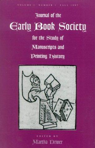 Cover for Journal of the Early Book Society