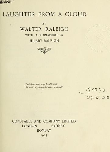 Cover for Laughter from a cloud.