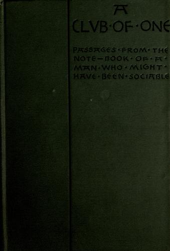 Cover for A club of one