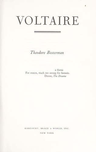 Cover for Voltaire.