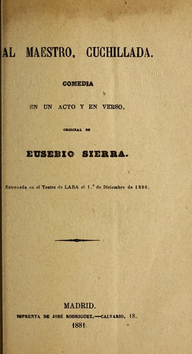 Cover for Al maestro, cuchillada