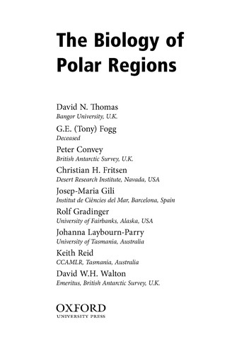 Cover for The Biology of Polar Regions (Check Info and Delete This Occurrence:  C Bohs  T Biology of Habitats Series)