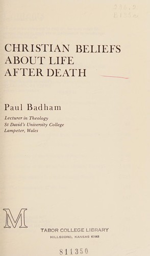 Cover for Christian beliefs about life after death